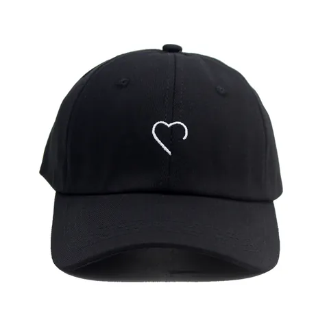 Casquette de Baseball Minimaliste en Coton pour Femmes Hommes Cœur Brodé Chapeau de Soleil Ajustable Casual Été Extérieur
