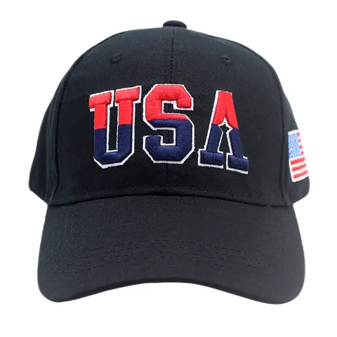 USA Letter Borduurwerk Katoen Honkbalpet Met Amerikaanse Vlag Patch Verstelbaar Zonbescherming Outdoor Casual Pet Voor Heren Dames