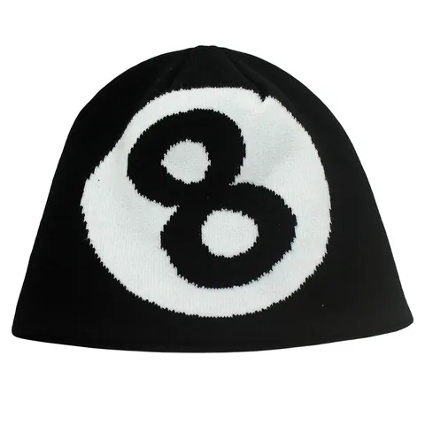 Y2K Αριθμός 8 Μπάλα Ζακάρ Ακρυλικό Beanie Καπέλο Για Άνδρες Γυναίκες Χειμώνας Ζεστό Streetwear Πλεκτό Καπέλο