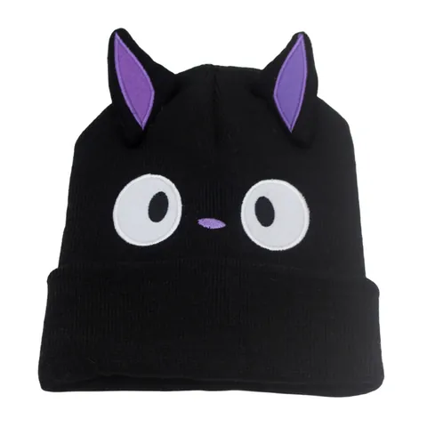 Berretto in Maglia con Orecchie da Gatto Cartoon Ricamo in Acrilico Invernale Caldo Outdoor per Uomo Donna Nero