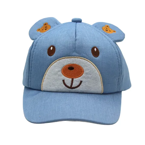 Cute Bear Embroidery Kids Baseball Cap Cotton Adjustable 3D Ear Sun Protection Hat For Boys Girls Toddler Outdoor Travel