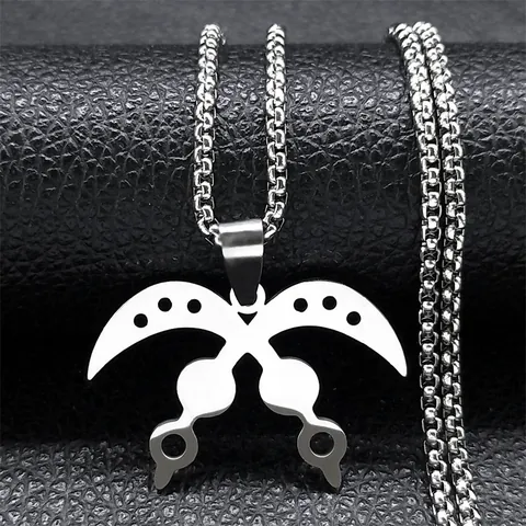 Akofena West African Wisdom Sword Of War Pendant Necklace Stainless Steel Ethnic Jewelry For Men Women Gold Silver Tone
