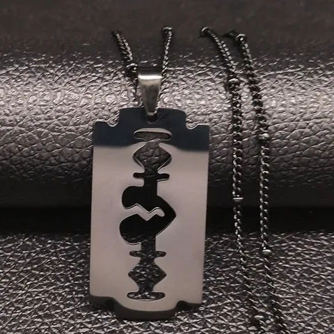 Stainless Steel Razor Blade Heart Pendant Necklace For Men Women Punk Hip Hop Jewelry Gift Peaky Blinders Style