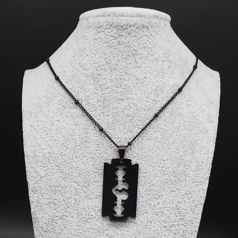 Stainless Steel Razor Blade Heart Pendant Necklace For Men Women Punk Hip Hop Jewelry Gift Peaky Blinders Style