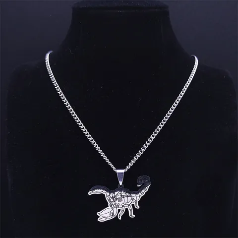 Collier Pendentif Scorpion Steampunk Acier Inoxydable Punk Style Industriel Mécanique Bijoux pour Hommes Femmes Ton Argent Cadeau