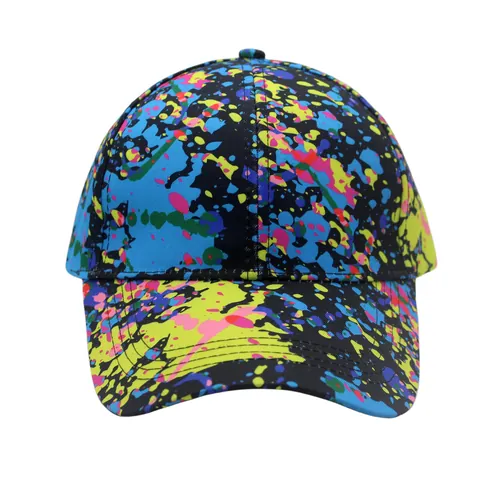 Kleurrijke Graffiti Spatverf Baseballpet 100% Polyester Ademend Zonbescherming Verstelbare Hip Hop Streetwear Pet Voor Heren Dames