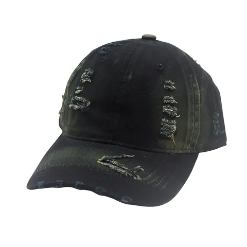 Berretto da Baseball in Cotone Lavato Vintage Distressed per Uomo Donna Strappato Regolabile Streetwear Cappello da Sole