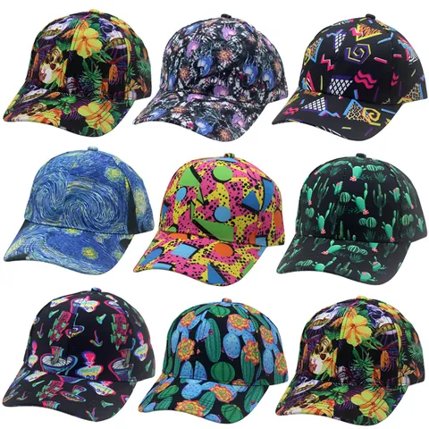 Unisex Mode Digitale Print Honkbalpet Polyester Ademend Zonbescherming Hoed Outdoor Casual Verstelbare Strapback Trucker Pet