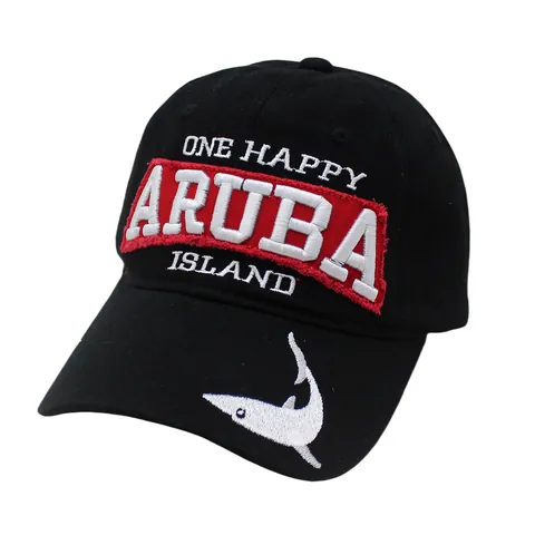 Berretto da Baseball con Ricamo di Lettere ARUBA Motivo Squalo Protezione Solare in Cotone Regolabile Cappello Sportivo Casual per Uomo Donna