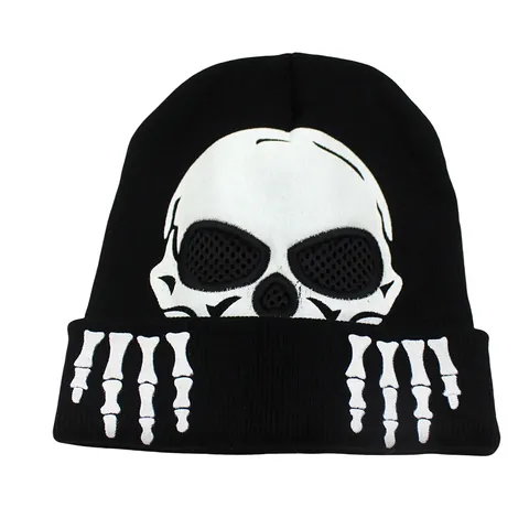 Gorro de Punto con Esqueleto de Halloween Estilo Callejero Gótico Acrílico Cálido Gorro de Invierno para Hombre Mujer Fiesta