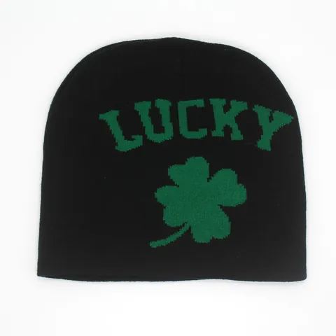 Berretto in Maglia Trifoglio Lucky di San Patrizio Per Uomo Donna Inverno Caldo Acrilico Jacquard Cappello Outdoor Simply Blessed