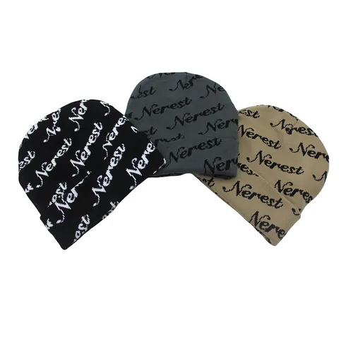 Winter Warm Knit Beanie Hat For Men Women Fashion Nerest Letter Jacquard Acrylic Cuffed Skull Cap Streetwear Headwear