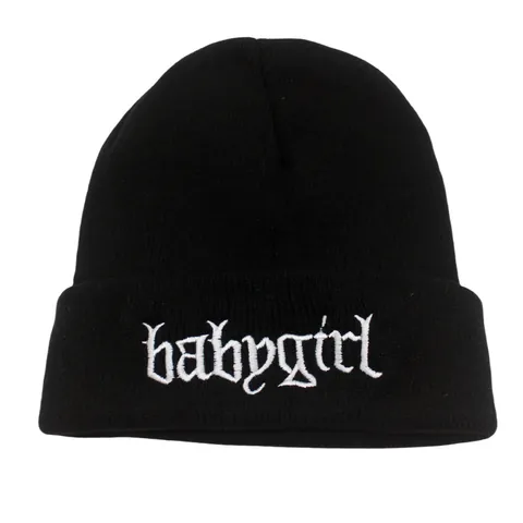 Damen Babygirl Buchstaben Stickerei Strickmütze Gotische Schrift Winter Warm Acryl Beanie Lässige Streetwear