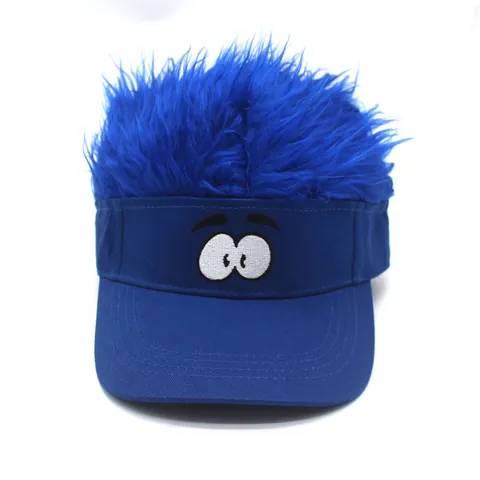 Funny Wig Visor Hat Novelty Cartoon Animal Baseball Cap Synthetic Hair Sun Hat For Halloween Carnival Party Travel Unisex