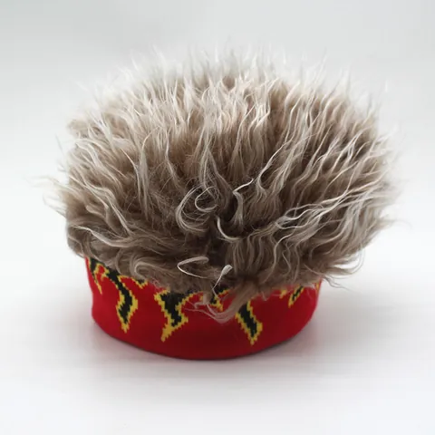 Berretto Unisex con Parrucca Novità Con Motivo a Fiamma Lavorato a Maglia Stile Punk per Festa Cosplay Cappello Invernale Caldo