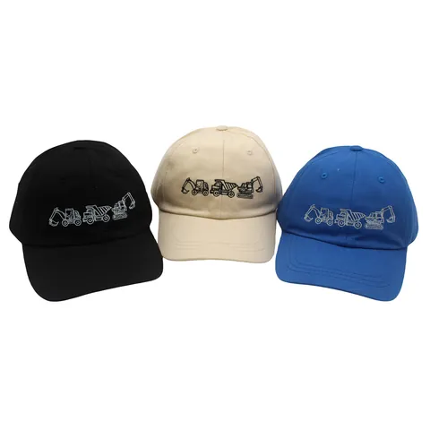 Kids Embroidery Excavator Truck Baseball Cap Cotton Adjustable Outdoor Sun Hat For Boys Girls Casual Fashion Sporty Headwear
