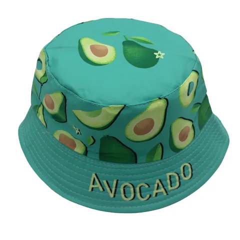 Kinderen Cartoon Avocado Print Omkeerbaar Vissershoed Polyester Zonbescherming Voor Jongens Meisjes Toddler Outdoor Reizen