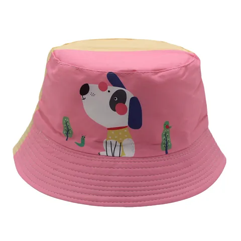 Kinder Cartoon Vissershoed Hond Watermeloen Boze Oog Ijsje Bedrukt Zonbescherming Vissershoed Patchwork Outdoor Reizen Zonnehoed Jongens Meisjes