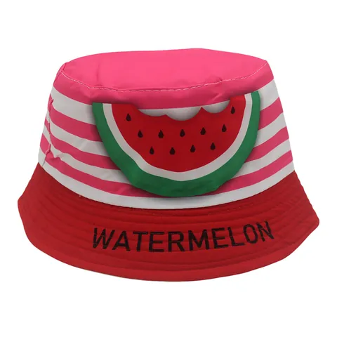 Kinder Cartoon Wassermelone Wal Bedruckter Anglerhut Polyester Breite Krempe Sommer Sonnenschutz Outdoor Strandhut Für Jungen Mädchen
