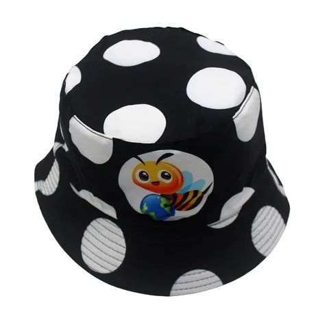 Chapeau Bob en Polyester pour Enfants Abeille Dessin Animé Pois Protection Solaire pour Garçons Filles Voyage