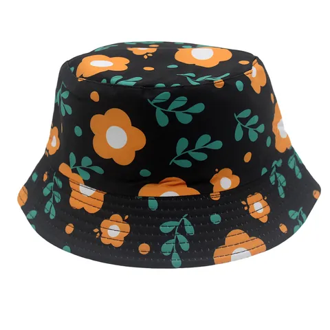 Chapeau Bob à Imprimé Fleuri pour Enfants Mignon Chapeau de Soleil de Protection Solaire Extérieur pour Garçons Filles Pliable Plage Été