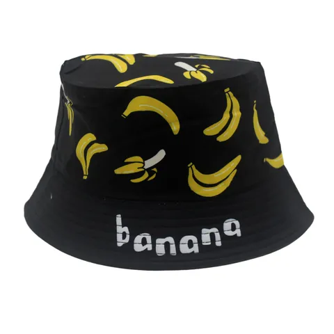 Kinder Cartoon Banane Frucht Druck Anglerhut Sonnenschutz Polyester Fischerhut Für Jungen Mädchen Sommer Outdoor Reise Hut