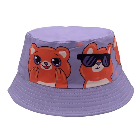 Kinder Cartoon Druck Anglerhut Polyester Sonnenschutz Atmungsaktiv Outdoor Sonnenschirm Fischerhut Für Jungen Mädchen Kinder