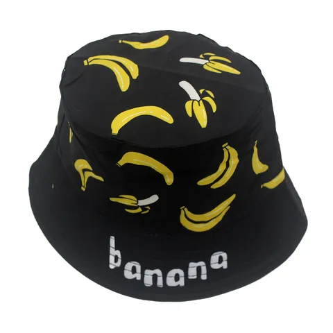 Kinder Cartoon Banane Frucht Druck Anglerhut Sonnenschutz Polyester Fischerhut Für Jungen Mädchen Sommer Outdoor Reise Hut