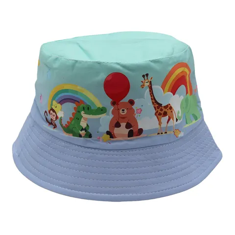 Kinderen Polyester Vissershoed Cartoon Dier Fruit Print Zonbescherming Zomer Outdoor Reis Zonnehoed Voor Jongens Meisjes