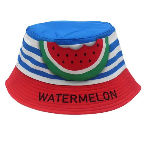 Kinder Cartoon Wassermelone Wal Bedruckter Anglerhut Polyester Breite Krempe Sommer Sonnenschutz Outdoor Strandhut Für Jungen Mädchen