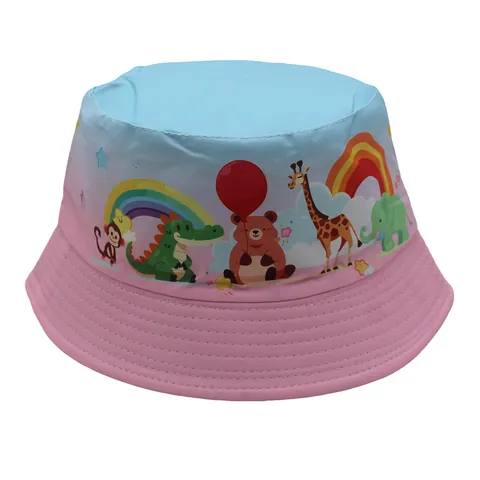 Kinderen Polyester Vissershoed Cartoon Dier Fruit Print Zonbescherming Zomer Outdoor Reis Zonnehoed Voor Jongens Meisjes