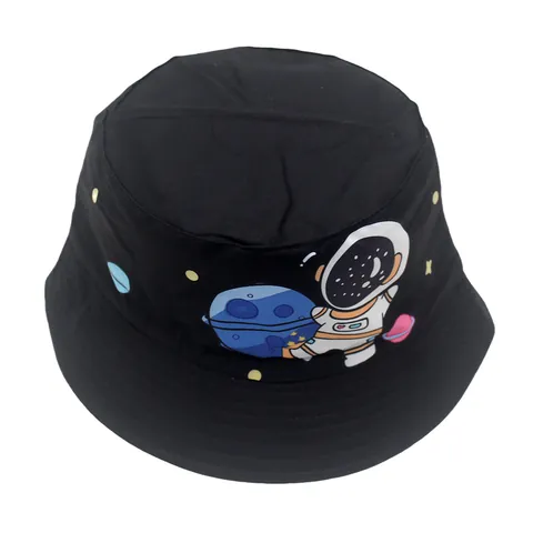 Kinder Cartoon Astronaut Ruimte Print Vissershoed Zonbescherming Polyester Voor Jongens Meisjes Outdoor Reizen