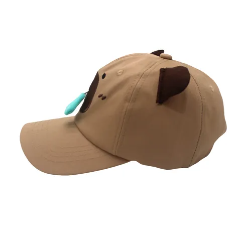 Cappellino da Baseball Ricamato Capibara Simpatico Design a Goccia d'Acqua Orecchie 3D Cappello da Sole Regolabile Khaki a Tema Animale