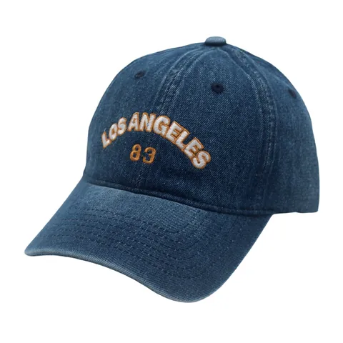 Gorra de Béisbol de Denim Lavado con Bordado Los Angeles Para Hombre Mujer Vintage Americano Algodón Ajustable Sombrero de Sol