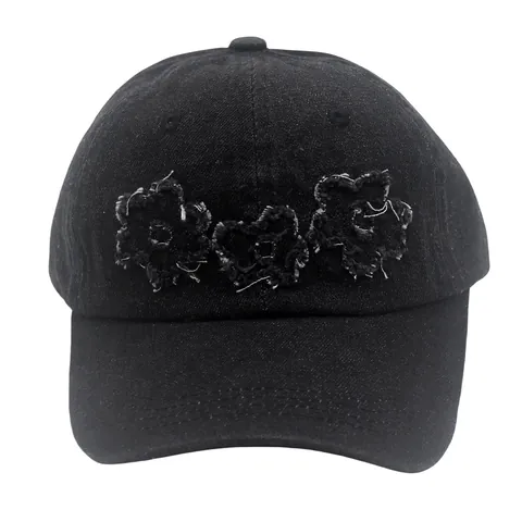 Retro Gewaschener Denim Blumen Baseballkappe Distressed Baumwolle Sonnenhut Verstellbare Outdoor Freizeit Sport Trucker Kappe Für Damen