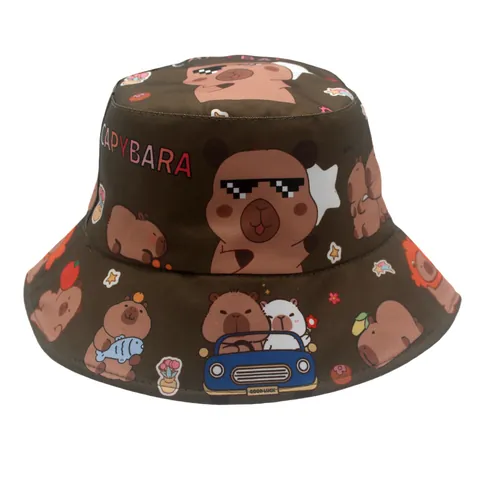 Kinder Cartoon Wasserschwein Bedruckt Anglerhut Polyester Sonnenschutz Fischerhut Für Jungen Mädchen Outdoor Sonnenhut