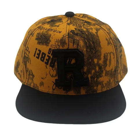 Streetwear 3D Embroidered Letter R Snapback Hat Graffiti Print Flat Brim Baseball Cap For Men Women Adjustable Hip Hop Hat