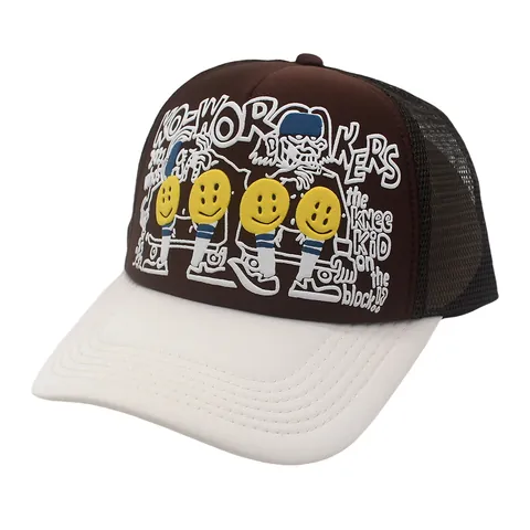 Καπέλο Trucker Streetwear Πλέγμα Αναπνεύσιμο Πολυεστέρας Μπέιζμπολ Κινουμένων Σχεδίων Smiley Γκράφιτι Σκίαστρο Ρυθμιζόμενο Καπέλο