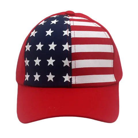 Berretto da Baseball Patriottico con Stampa Bandiera USA Regolabile in Poliestere Protezione Solare Outdoor Cappello Hip Hop per Uomo Donna