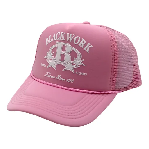 Vintage Letter B Print Trucker Hat Mesh Breathable Baseball Cap For Men Women Outdoor Sun Protection Adjustable Retro Streetwear Headwear