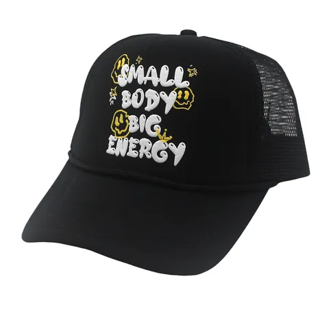 Small Body Big Energy Buchstaben Druck Netz Trucker Cap Atmungsaktiv Polyester Sonnenschutz Baseball Kappe Herren Damen Hip Hop