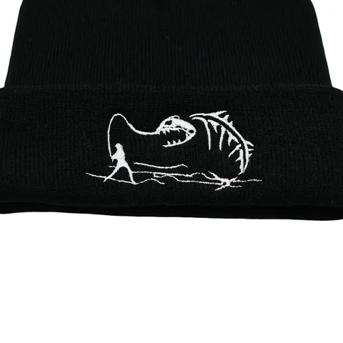Berretto in Maglia Ricamato Pescatore Unisex Per Uomo Donna Inverno Caldo Acrilico Risvolto a Costine Streetwear Teschio Pullover