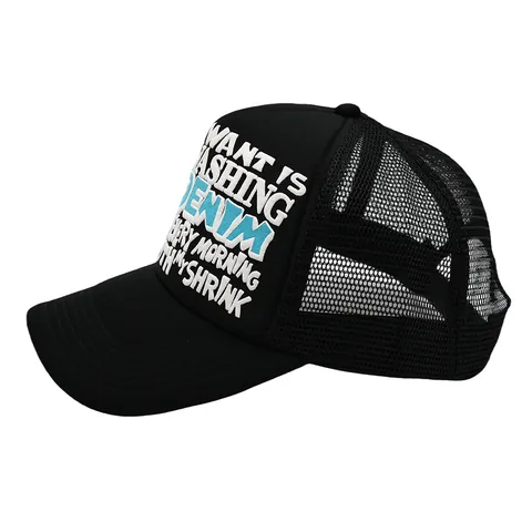 Unisex Mesh Trucker Hat With Puff Printed Letters Cartoon American Retro Breathable Adjustable Polyester Baseball Cap For Outdoor