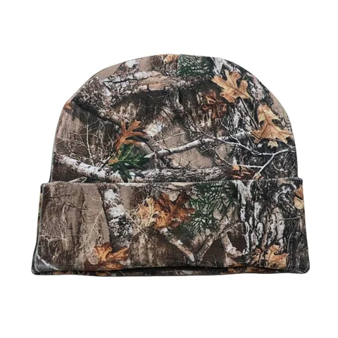 Unisex Dschungel Blatt Druck Strickmütze Winter Warm Outdoor Camouflage Skull Cap Für Herren Damen Jagd Taktisches Zubehör