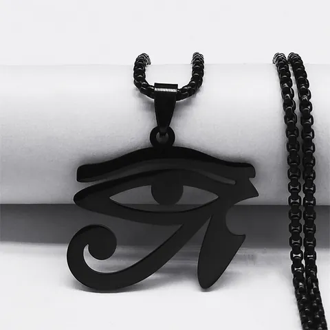 Ancient Egyptian Eye Of Horus Pendant Necklace Stainless Steel Pharaoh Protection Symbol Jewelry For Men Women Unisex Accessory