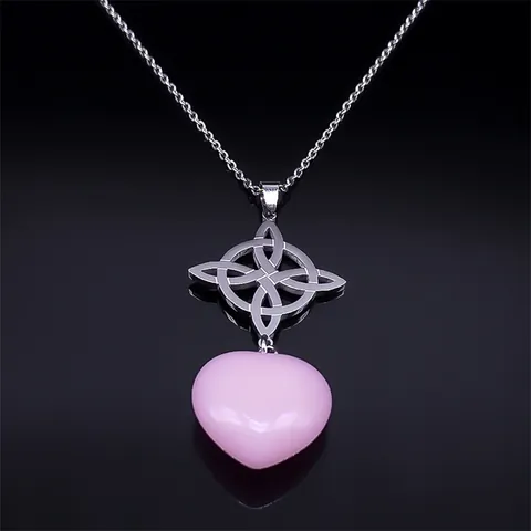 Edelstahl Leuchtende Herz Halskette Leuchtet Im Dunkeln Keltischer Hexenknoten Anhänger Vintage Schmuck Für Damen Herren