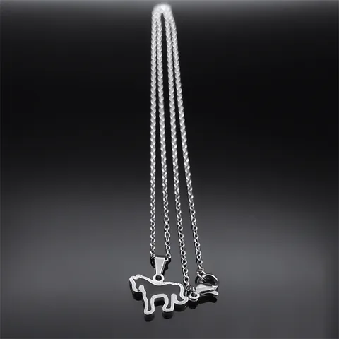 Minimalist Stainless Steel Jewelry Set Unicorn Horse Silhouette Pendant Necklace And Stud Earrings For Unisex Decorative Jewelry Gift