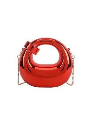 Niche Design Acrylic Chain Evening Bag Women Fashion Glossy Horseshoe Shaped Crossbody Bag Luxury Handheld Clutch Purse