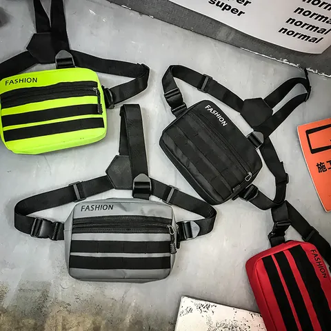 Tactical Chest Rig Bag Oxford Cloth Adjustable Streetwear Utility Vest Bag Men Women Fashion Crossbody Sling Bag