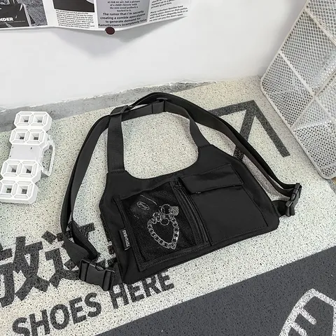 Tactical Chest Rig Bag Streetwear Hip Hop Functional Nylon Multi-Pocket Adjustable Vest Bag Techwear Outdoor Chest Pack Unisex